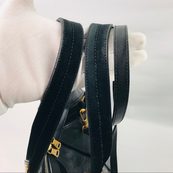 Authentic Yves Saint Laurent Fauve Blk Leather Bag - Picture 3 of 8